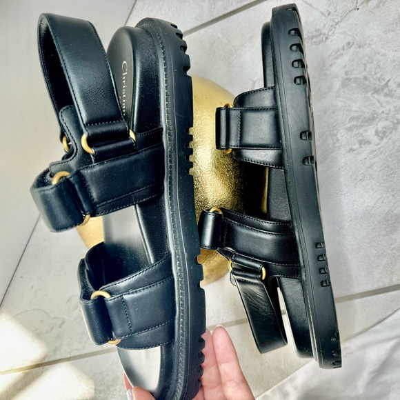 Authentic Christian Dior Women's DiorAct Black Lambskin Sandals - Picture 7 of 16